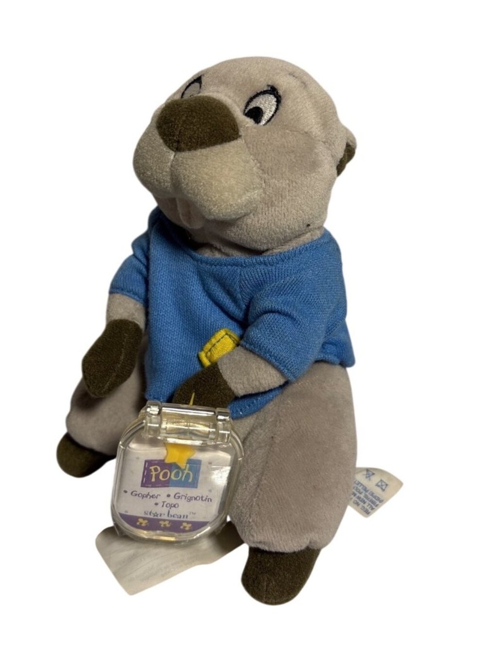 Disney Star Bean Plush Gopher From Winnie The Pooh By Mattel Blue Shirt Tags